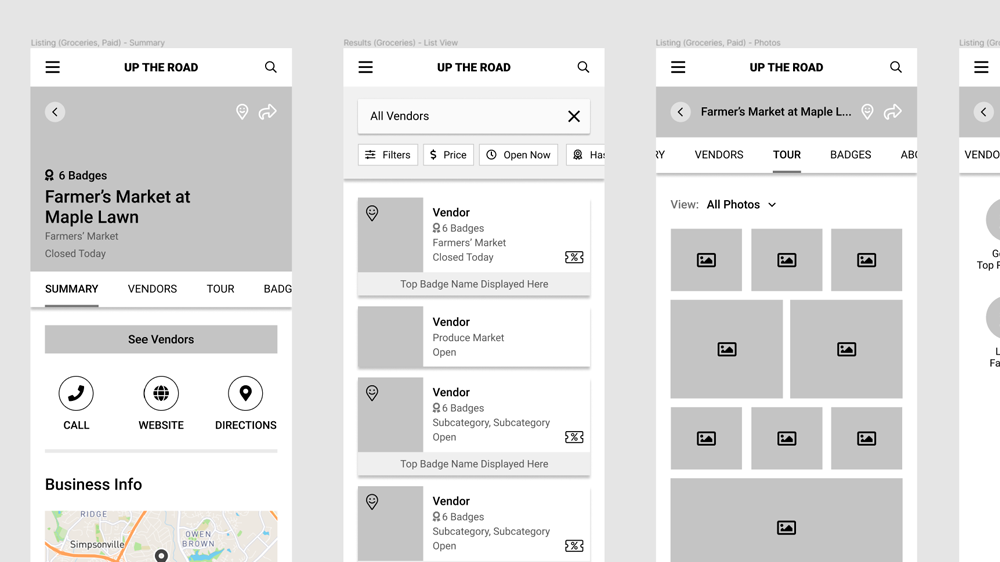 Close-up of a few frames in Figma