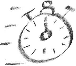 A pencil sketch of a stopwatch